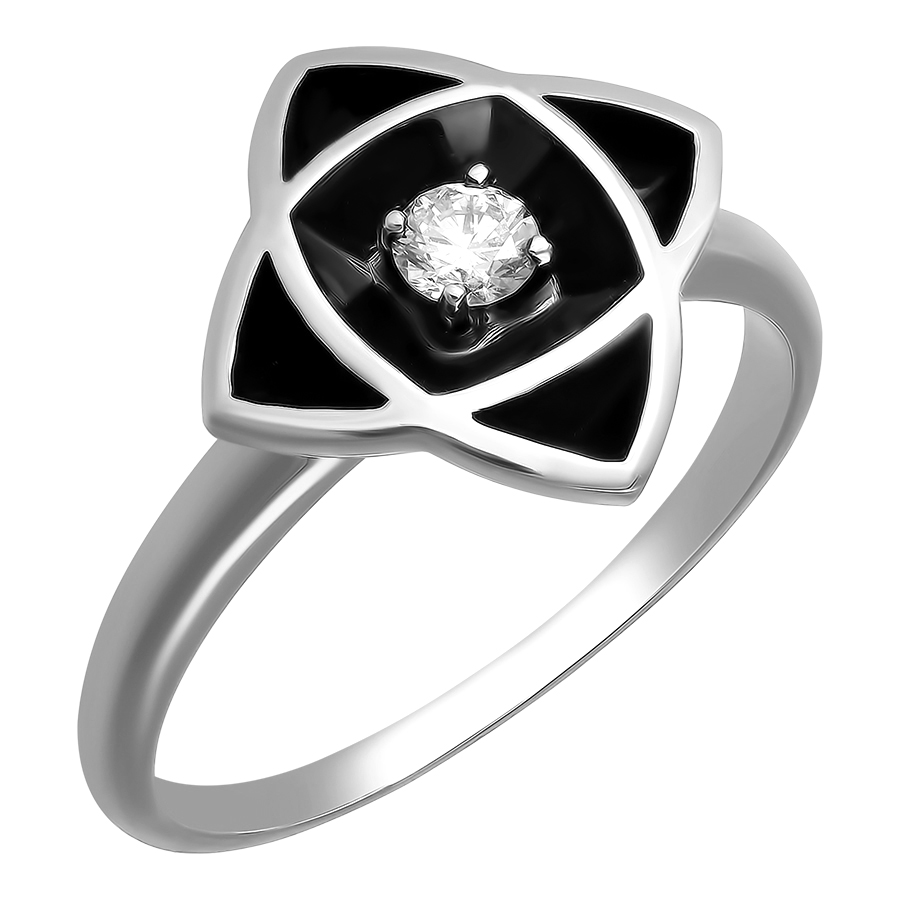 Кольцо, золото, бриллиант, белый, Зк-7912